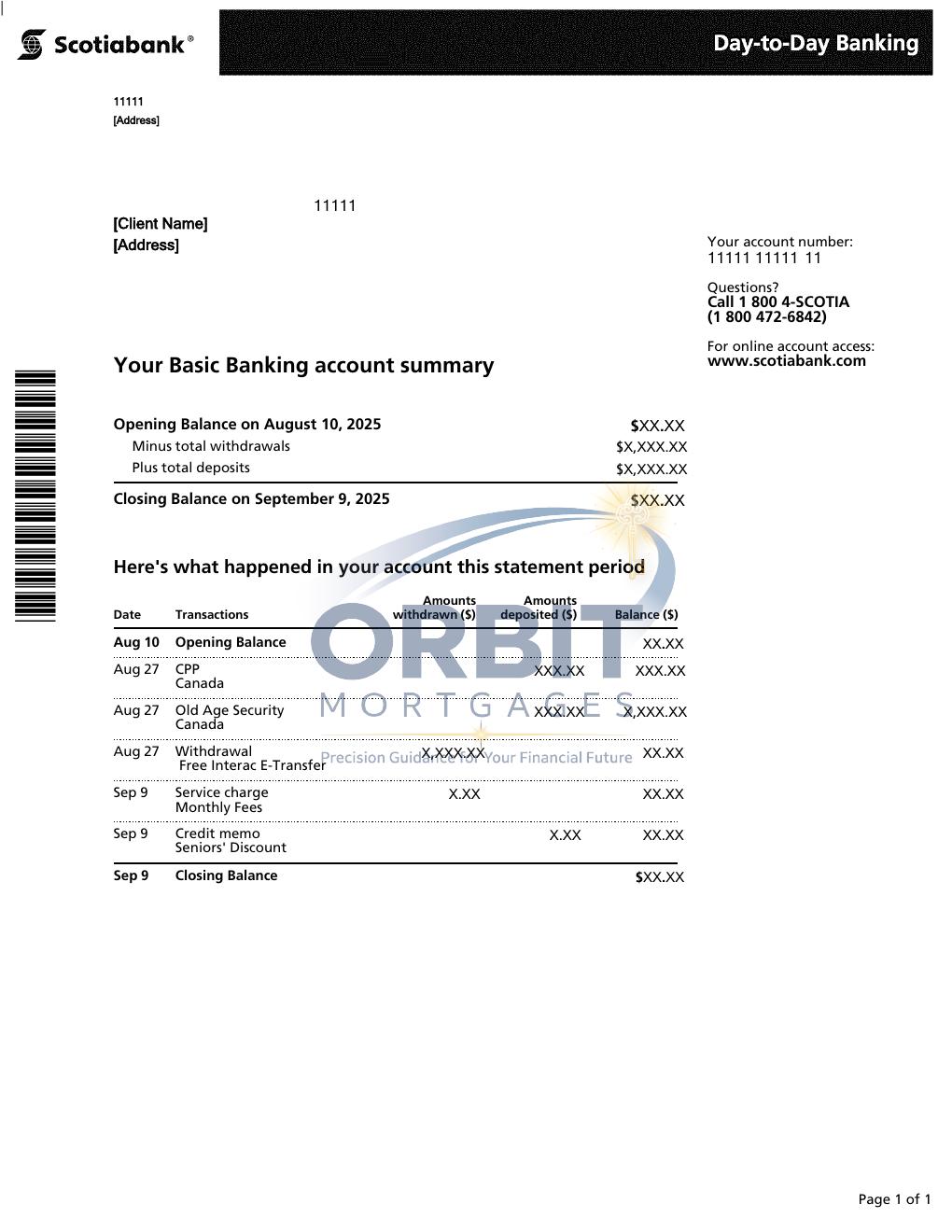 Scotiabank bank statement sample