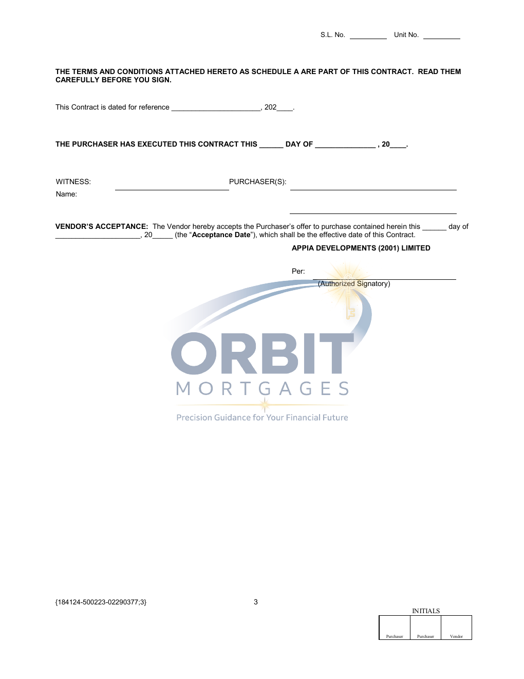 Presale Contract of Purchase and Sale sample page 3