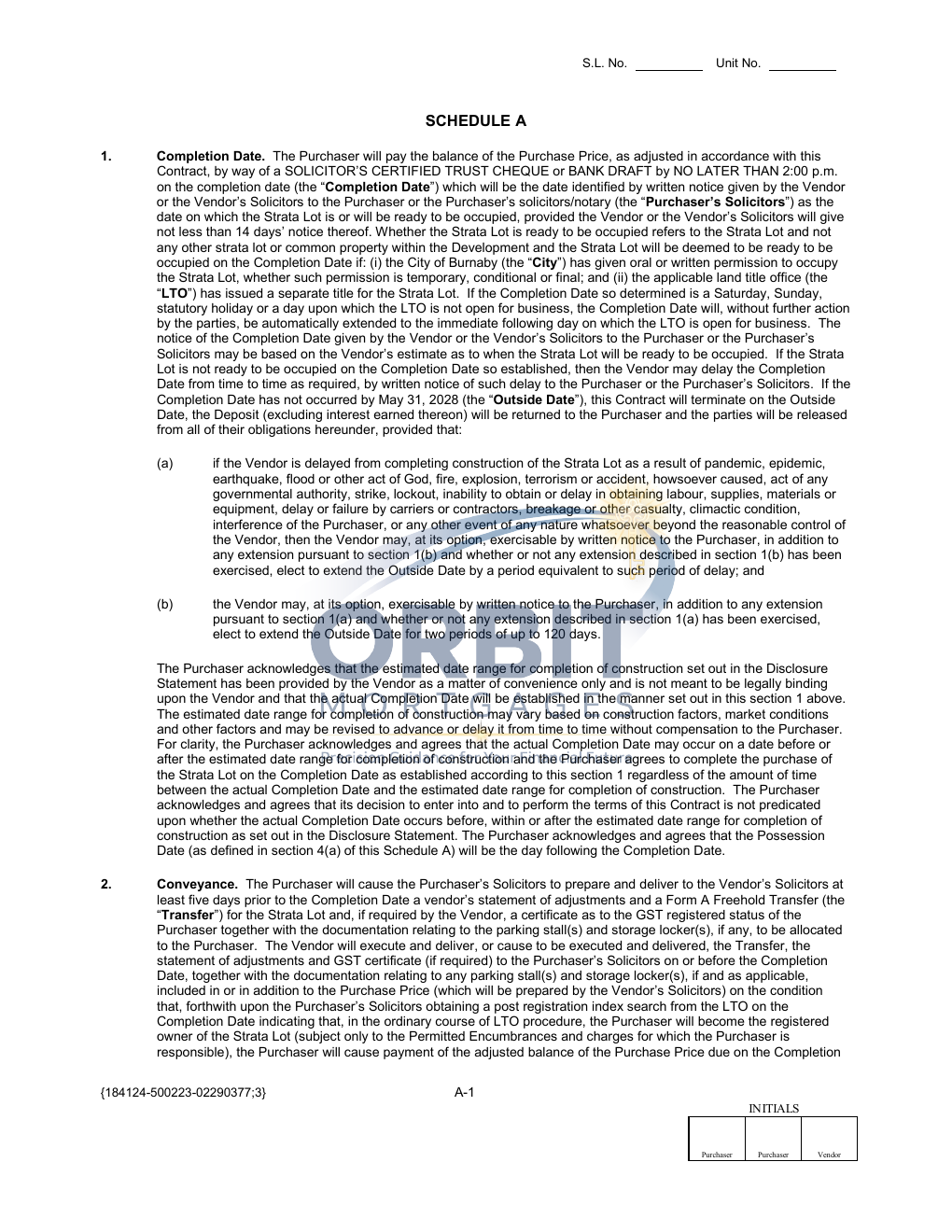Presale Contract of Purchase and Sale sample page 4