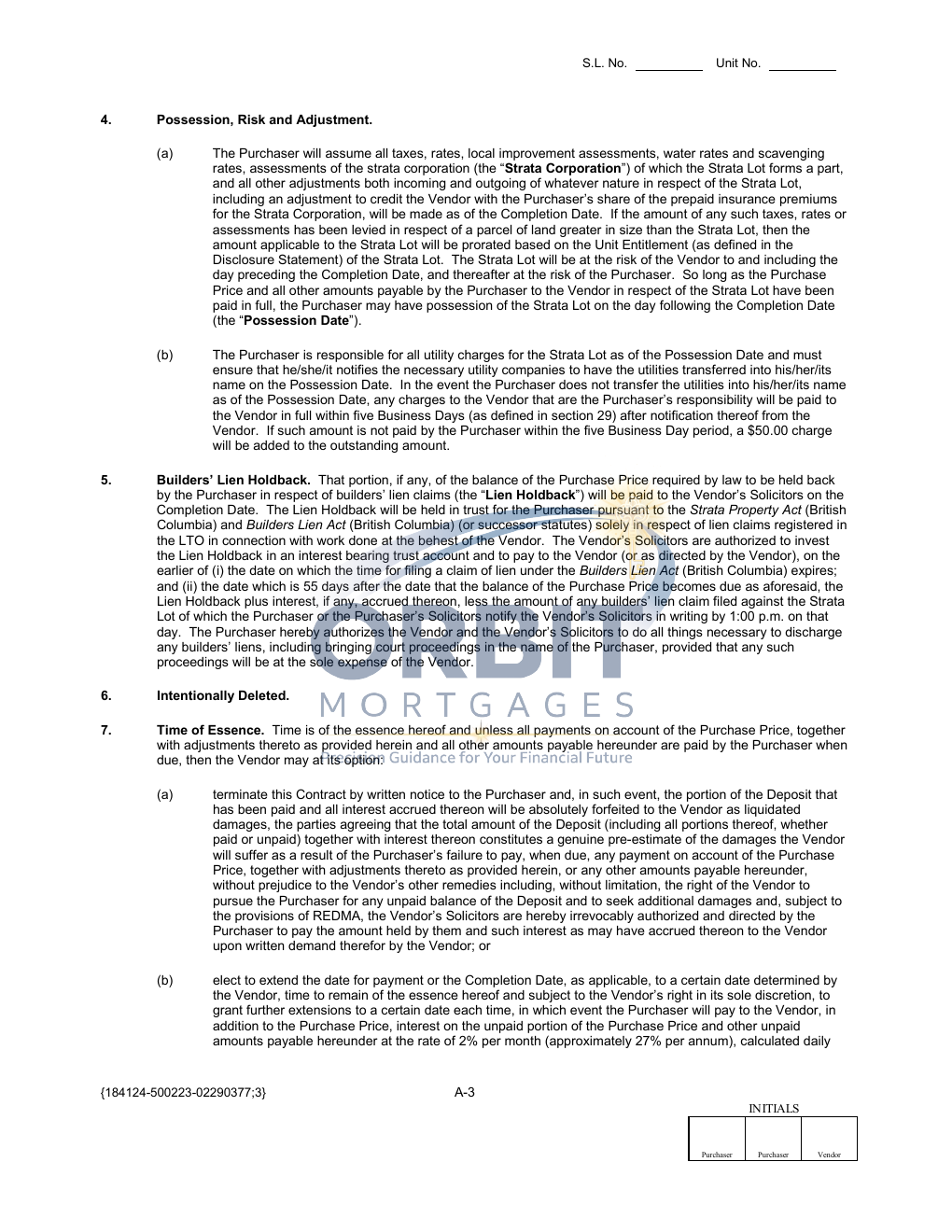 Presale Contract of Purchase and Sale sample page 6