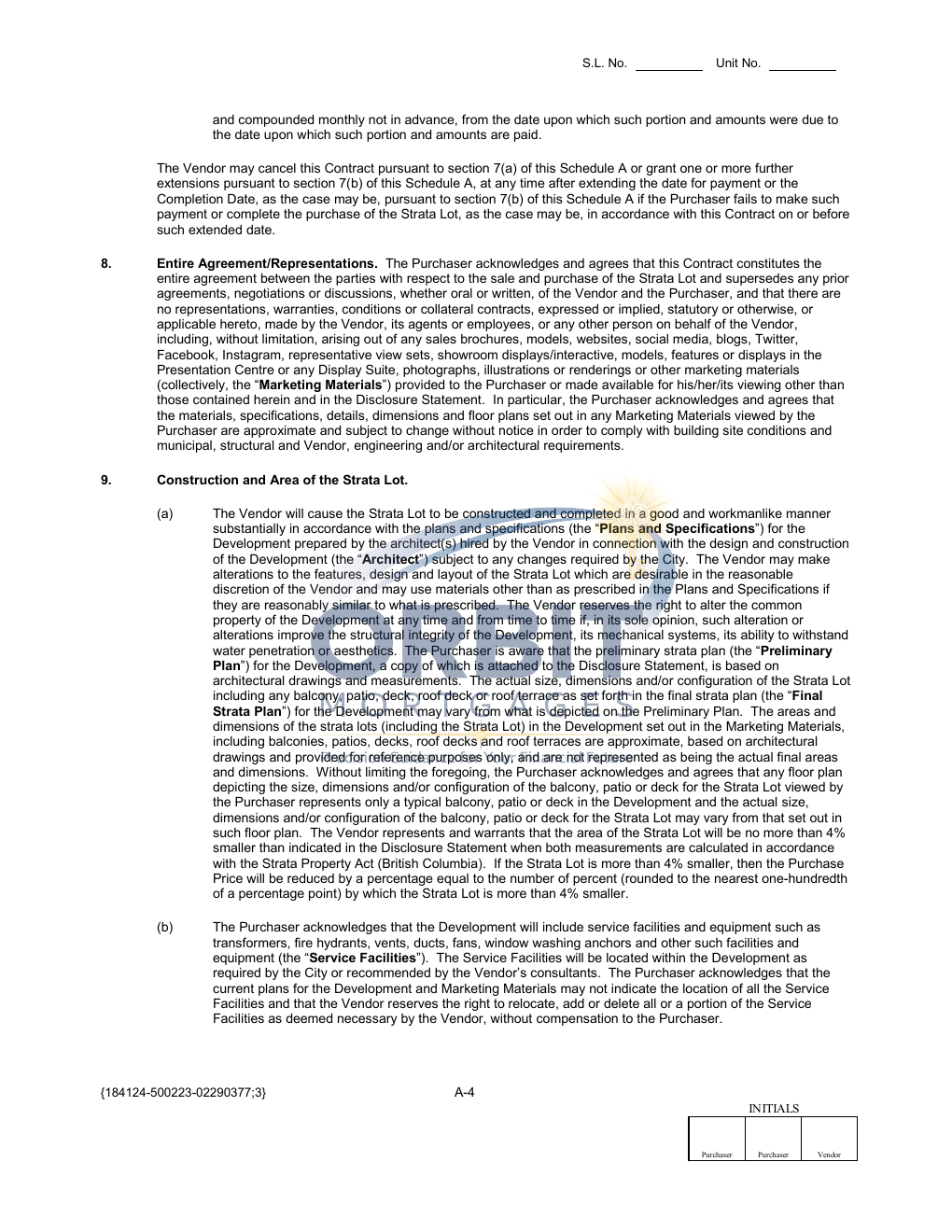 Presale Contract of Purchase and Sale sample page 7