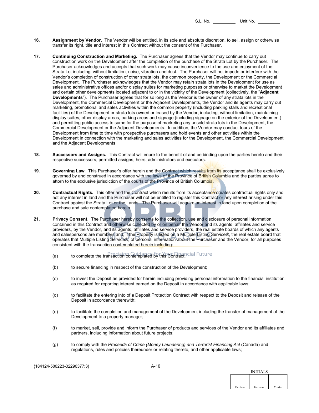 Presale Contract of Purchase and Sale sample page 13