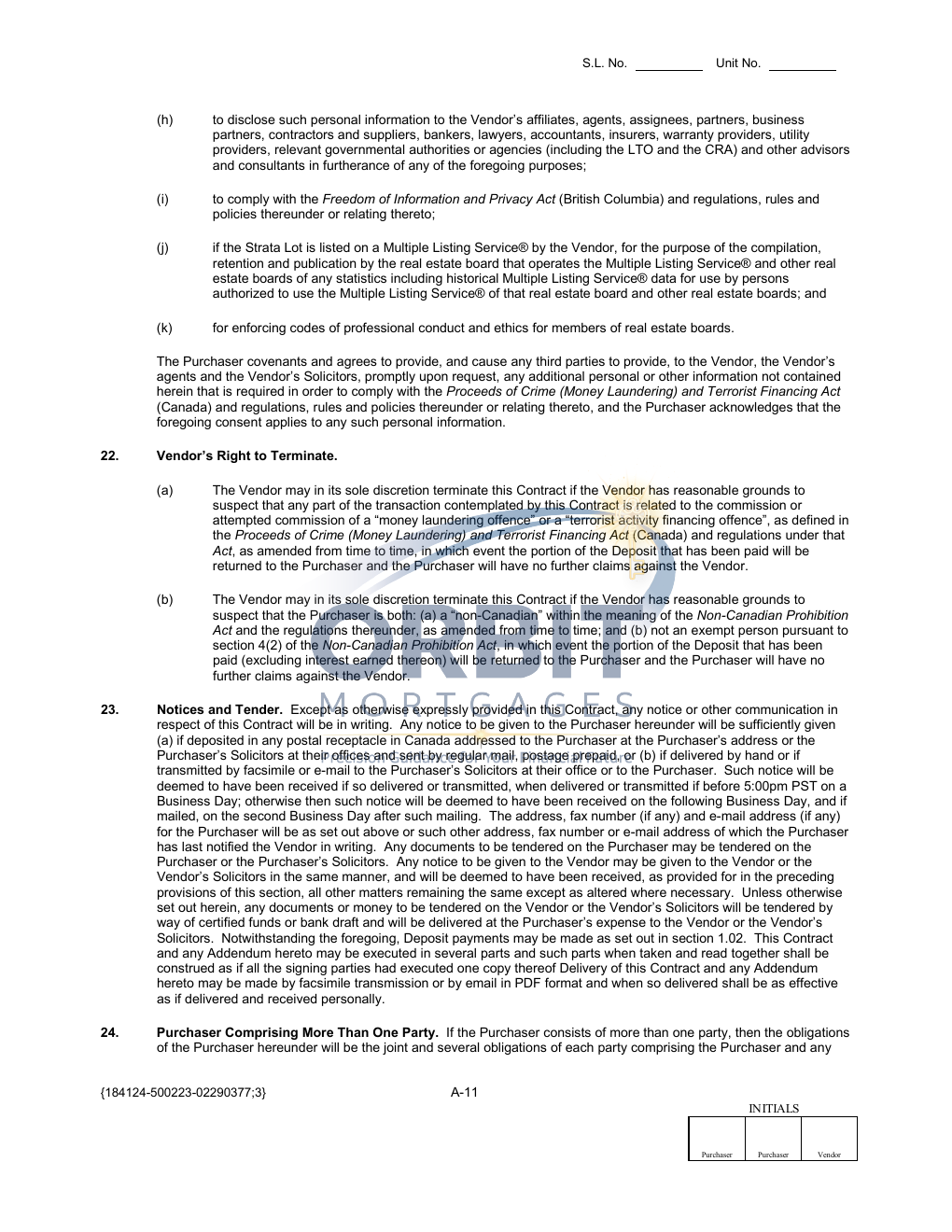 Presale Contract of Purchase and Sale sample page 14