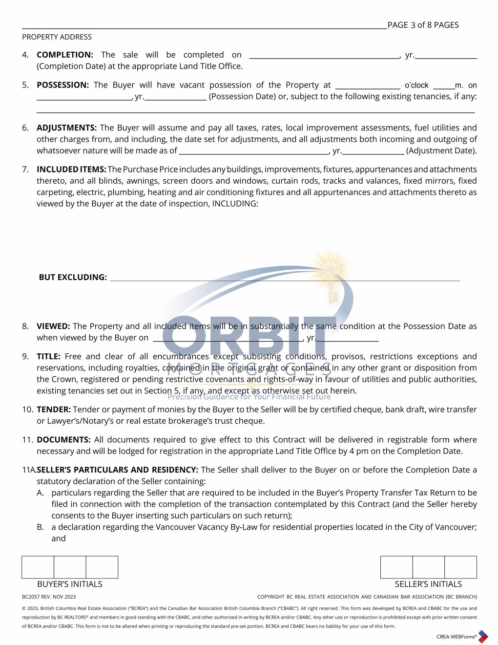 BC resale Contract of Purchase and Sale sample page 5