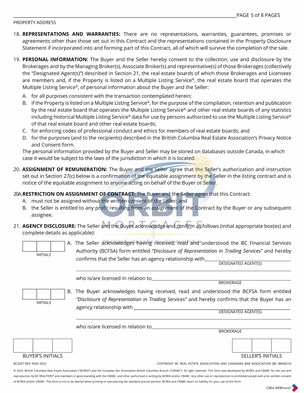 BC resale Contract of Purchase and Sale sample page 7