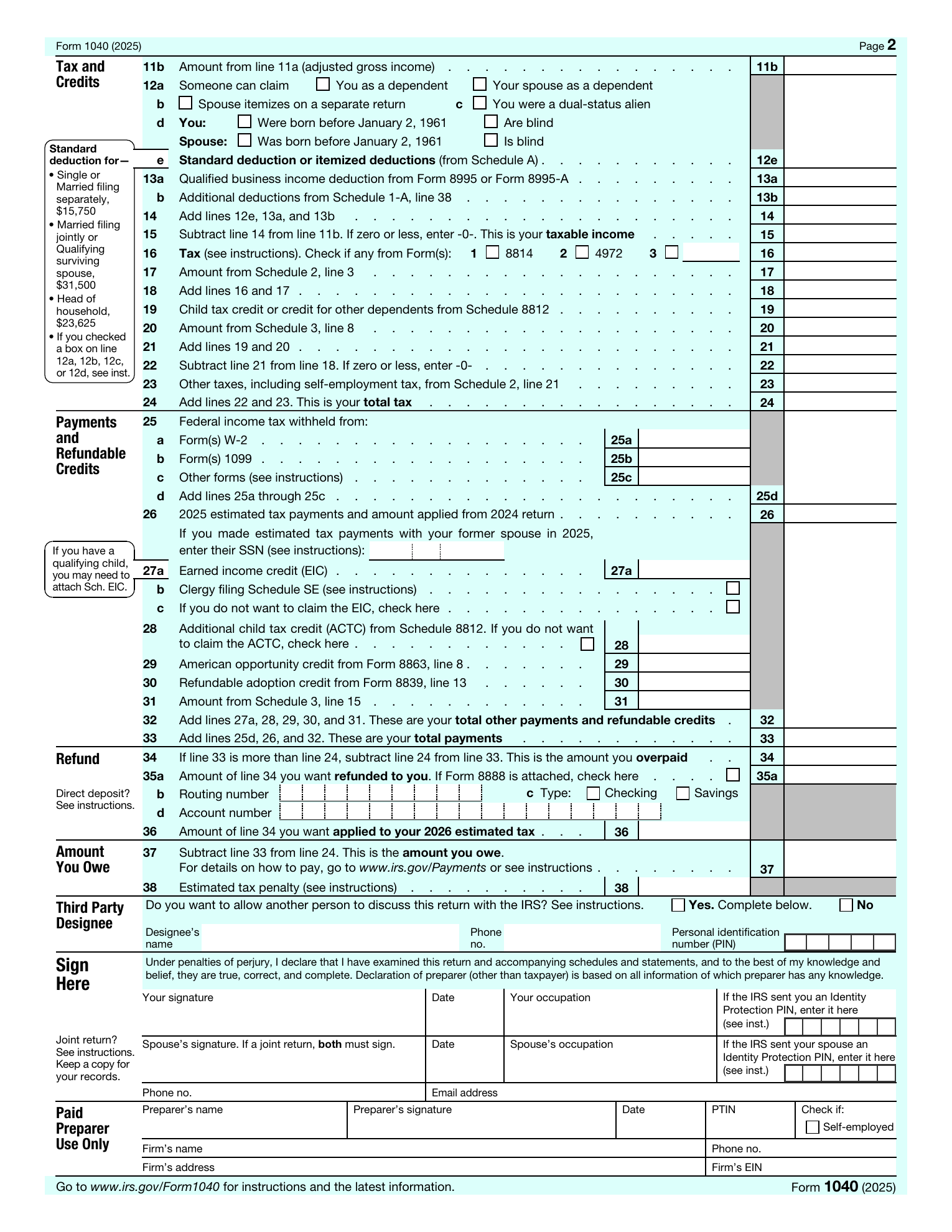 Form 1040 sample page 2