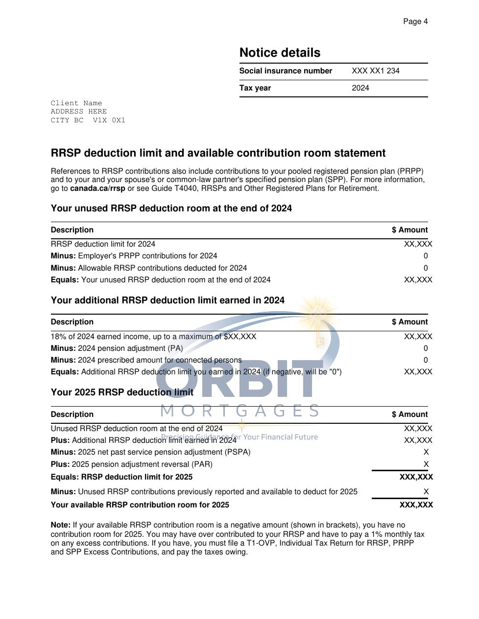 Notice of Assessment sample page 4