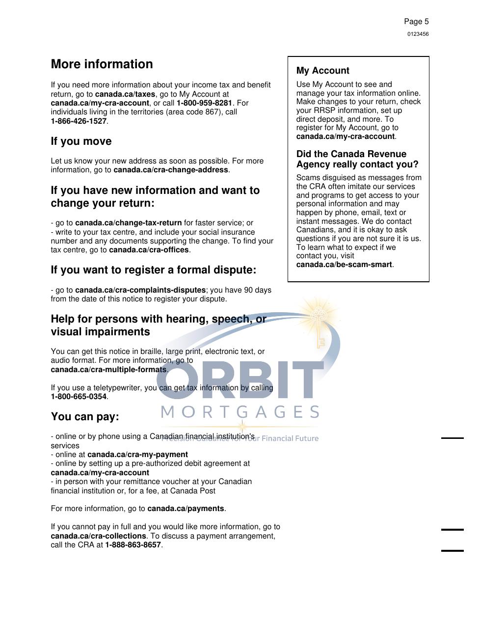 Notice of Assessment sample page 5