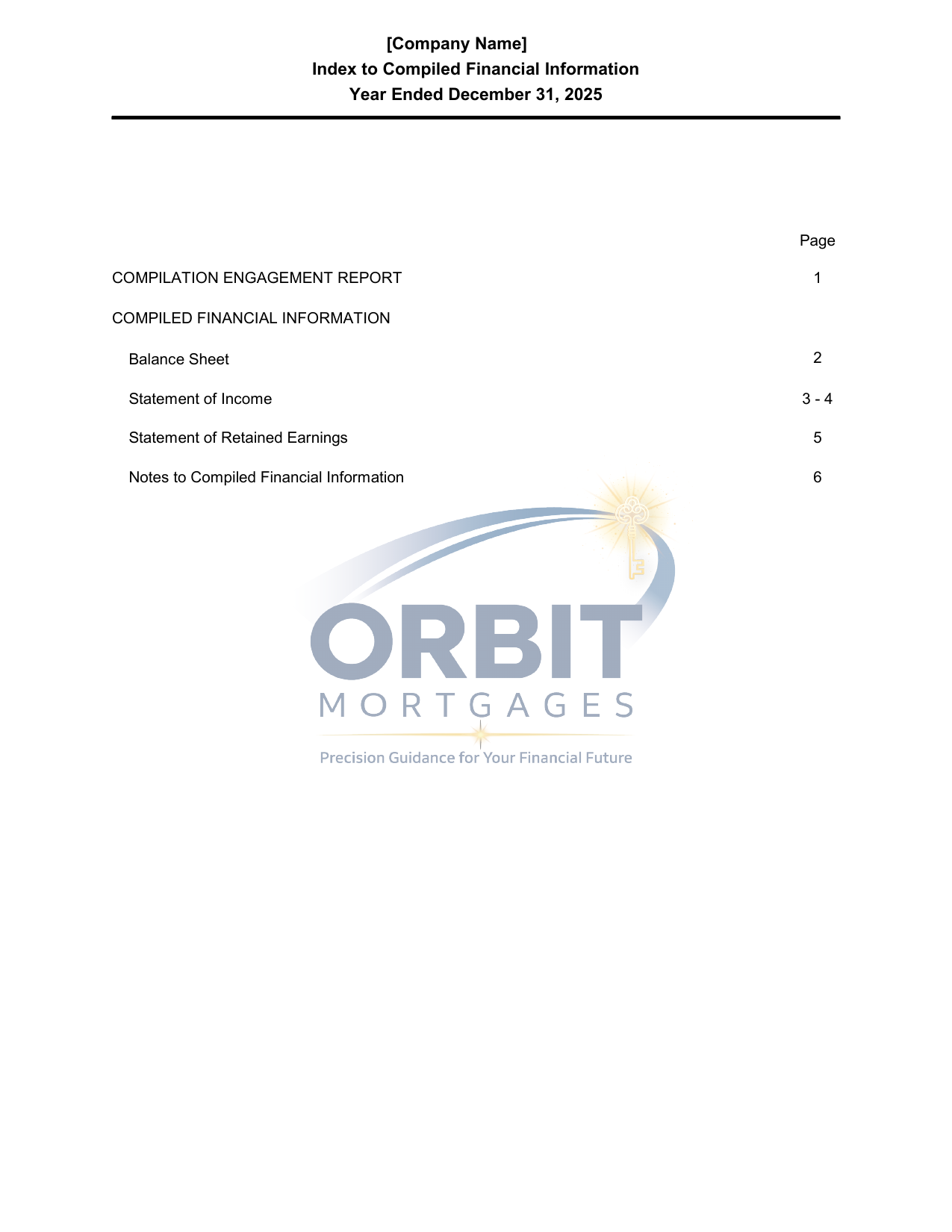 Business Financial Statements sample page 2