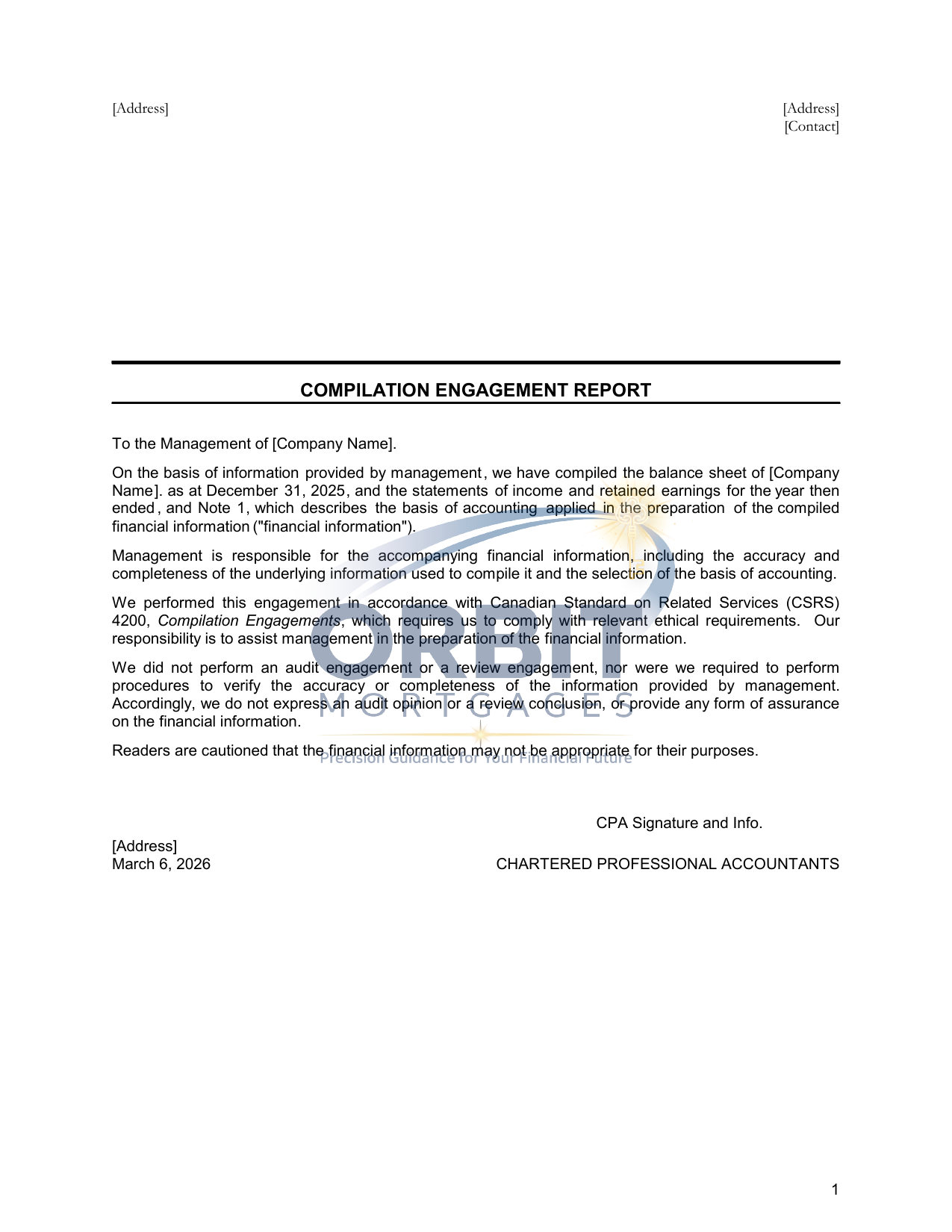 Business Financial Statements sample page 3