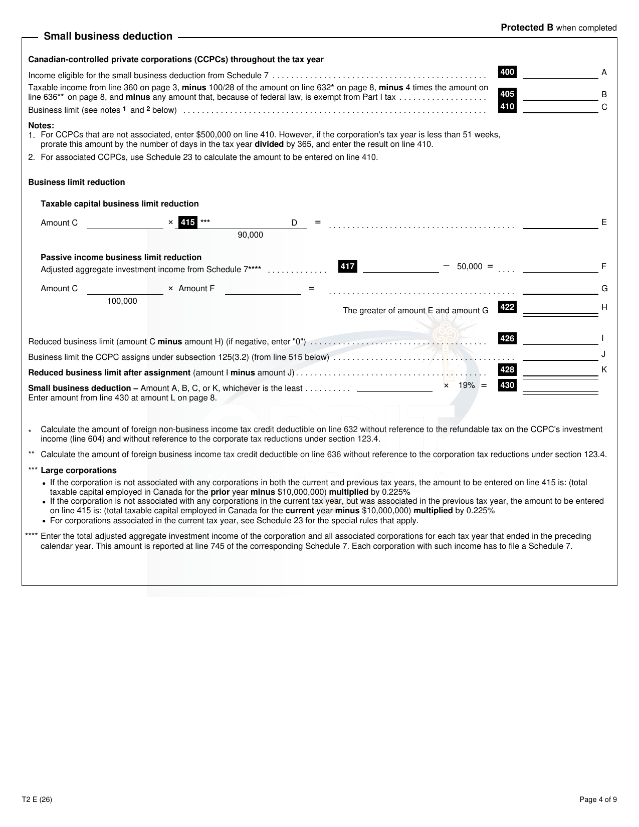 Corporate T2 Return sample page 4